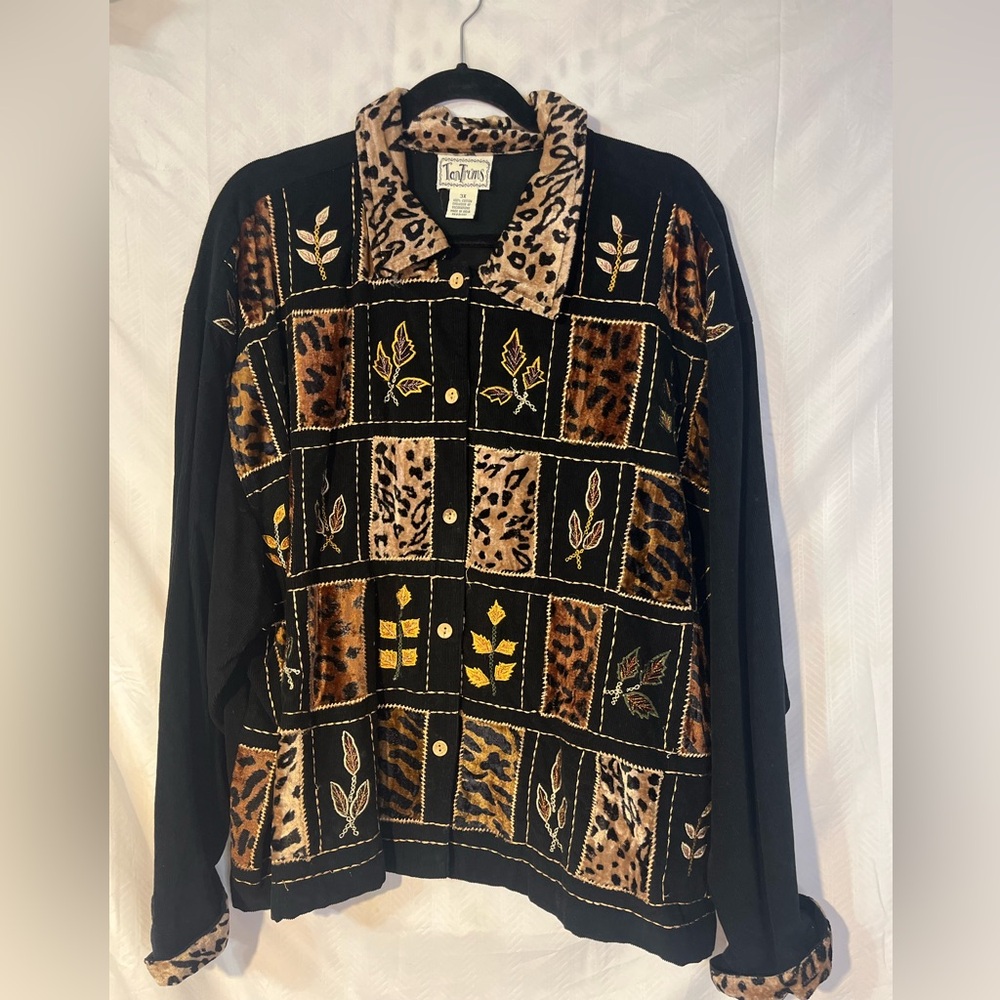 Tantrums Black and Brown Patchwork Women’s Top. 3X plus Size